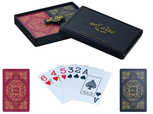 Carta de Baralho Plastico Duplo com Estojo de Luxo 288 Premium Art Game
