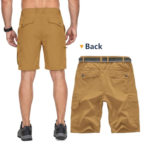 Image of Jessie Kidden Mens Cargo Shorts Expandable Waist Quick Dry Hiking Shorts