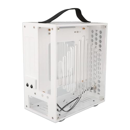 Gabinete para PC de escritorio DIY Dpofirs, diseño hueco con flujo de aire 360 grados, Miniatura ITX, color blanco miniatura 1