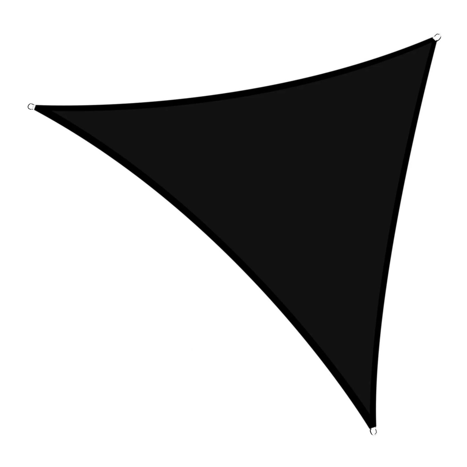 Voile d'ombrage triangulaire anti-UV noir face à la canicule de la cour extérieure