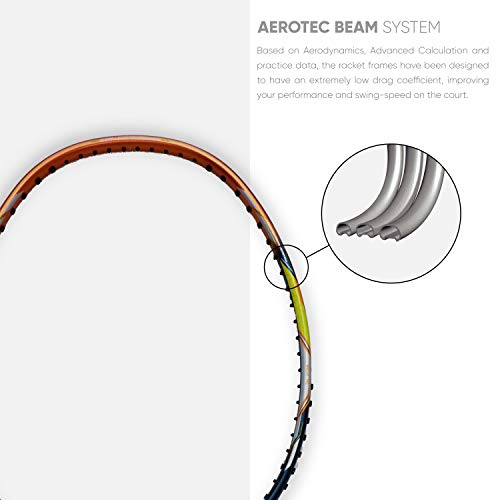 Image of Li-Ning G - Force Superlite Carbon Fibre Badminton Racket with Full Racket Cover | Head-Heavy, Lightweight Power Racket for Attack-Focused Players | 78 Grams | Maximum String Tension - 30lbs