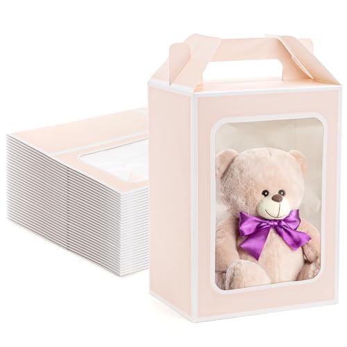 Sacs cadeaux roses avec fenêtre pour un mariage ou une fête prénuptiale réussie