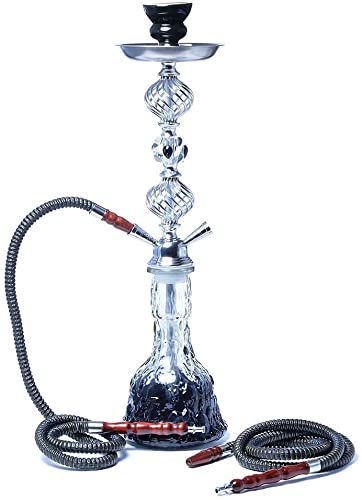 XJHYJS Haken-pfeifen-Set, 53 cm Raucher-kit Mit 2 Schläuchen Komplett Zubehör Für Cafe Bar Party (kein Nikotin), Schwarz – Bild 6