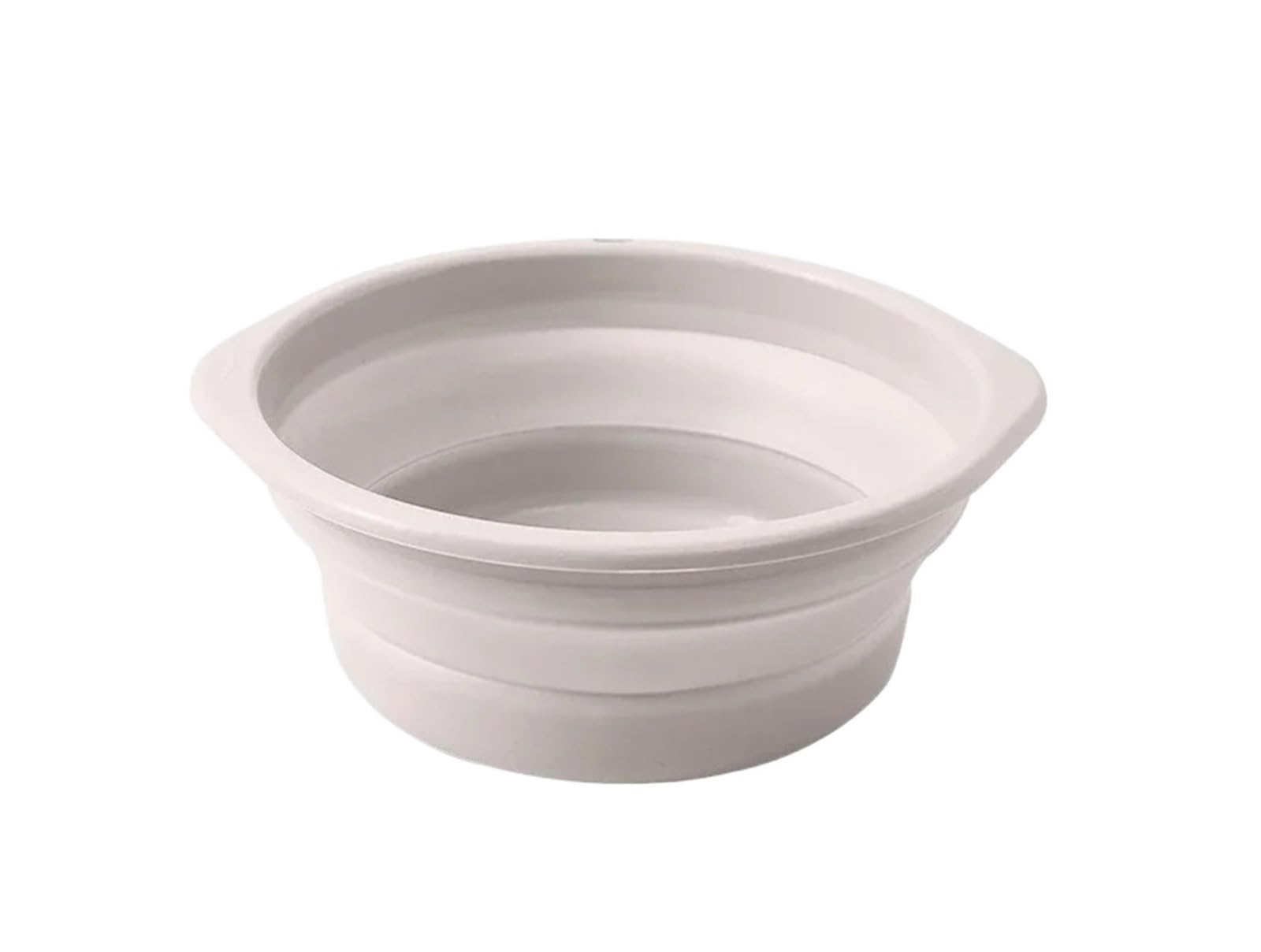 Bassin pliable portable beige pour éviter l'encombrement