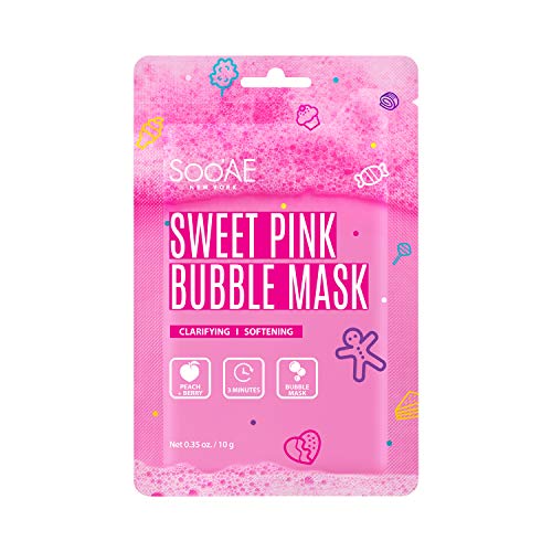 Soo'AE Sweet Pink Bubble Mask, Clarifying & Softening, 1 Count