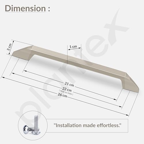 Image of Plantex Cabinet Handle /Kitchen Cabinet Door Handle /Wardrobe /224 mm Cupboard Handle /Door Pull-Push Handle for Home /Office - Pack of 2 (Satin)
