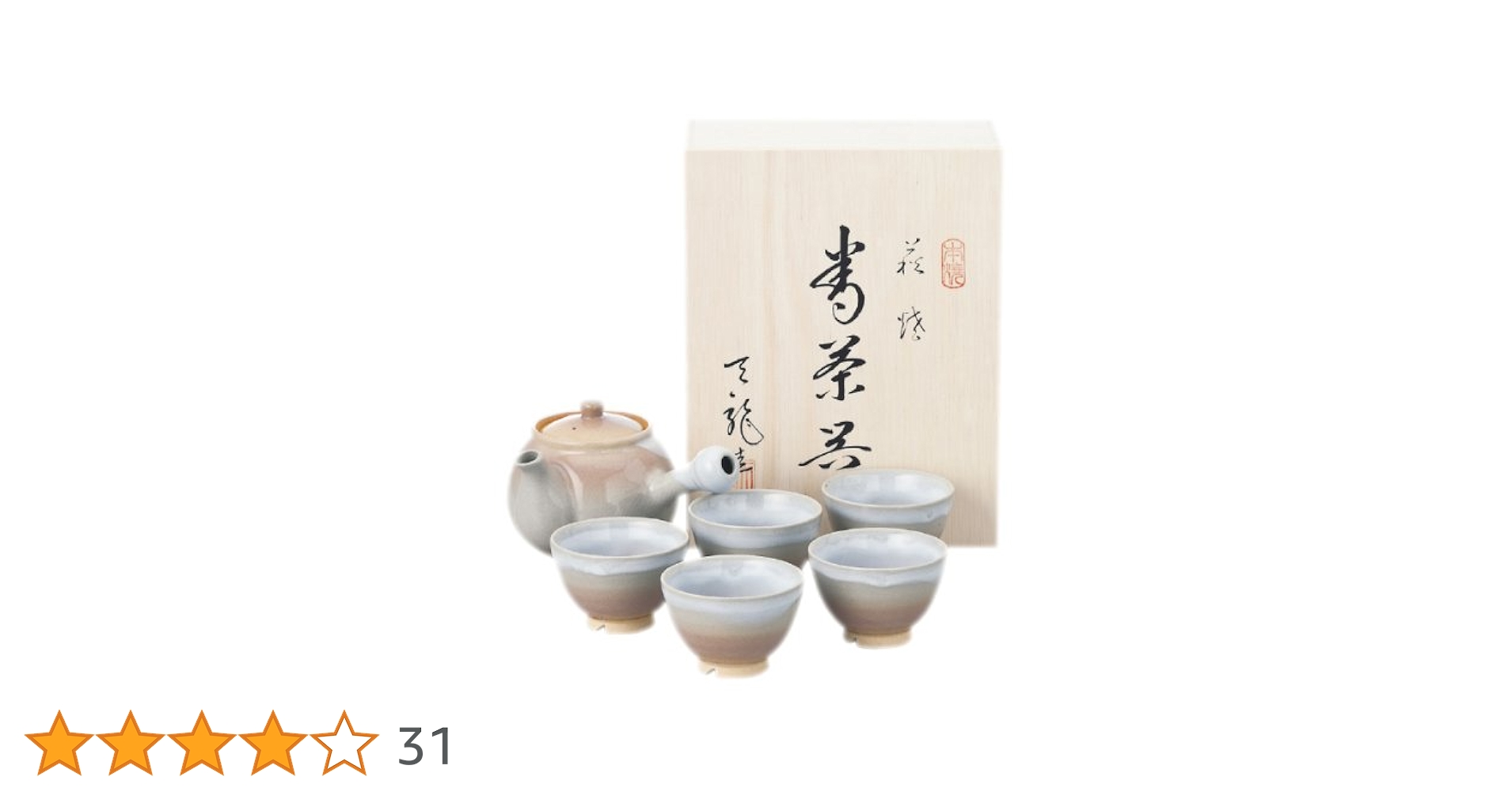 Amazon｜服部天龍 萩焼 姫萩 茶器揃(茶コシ付) 2-38 6179-053