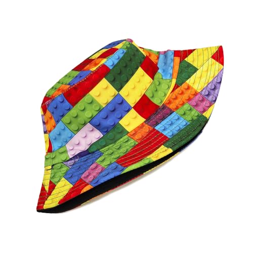 Image of Bucket Hat for Women Men,Travel Sun Beach Cap,Unisex Fishing Outdoor Boonie (Toy Bricks)