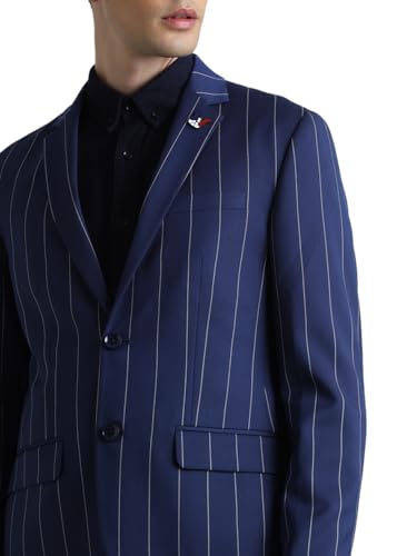Image of Jack & Jones Striped Slim-Fit Single Breasted Blazer