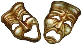 15" comedy tragedy masks r MAGNET Vinyl Car Fridge Sticks to any Metal Surface