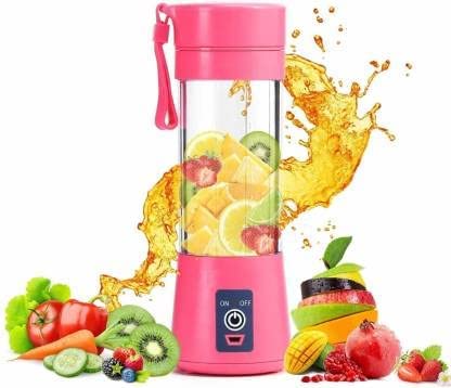 AA goods Portable Electric USB Juice Maker Juicer Bottle Blender Grinder Mixer,6 Blades Rechargeable Bottle,Pack of 2 (Multi color)