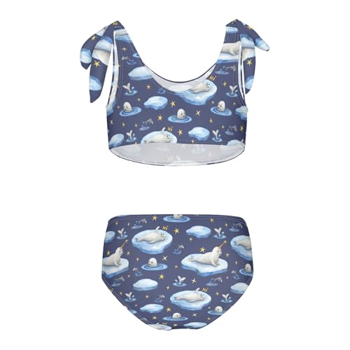Toddler Girls Bikini Set Seal Swimsuits Kid Bowknot Swimwear 2 Piece Bathing Suit 3-12T2