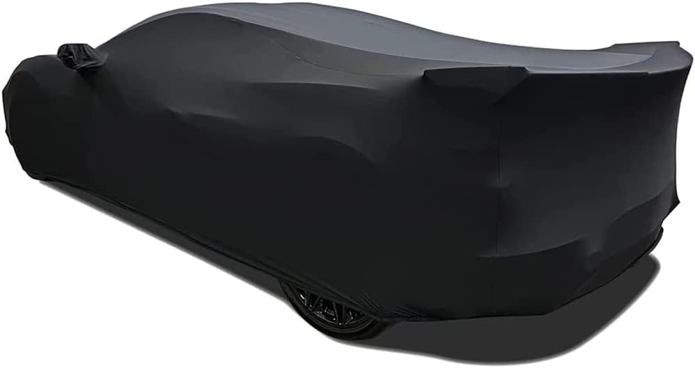 SR1 Performance USA C8 Corvette Indoor Car Cover – Custom Fit Stretch Satin Ultraguard, Soft Paint Protection Against Dust & Scratches for 2020–2026 Stingray, Z51, Z06, E-Ray (Gray/Black)