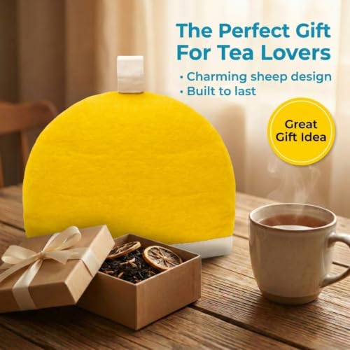 Image of Glaciart One Wool Teapot Cozy Kettle Cover | Dome Shaped Large Tea Cosy, Kettle or French Press | Handmade & Needle Felted from Natural Wool | Warms Up to 2 Hours | Great as Gift