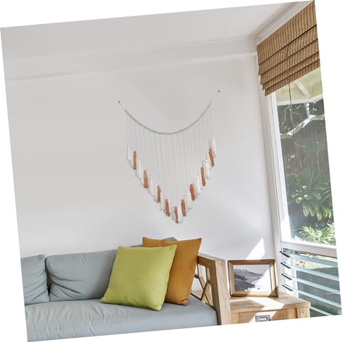 Tapiz bohemio de madera y algodón para decoración de pared en salones modernos 7