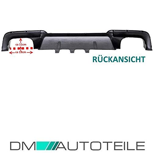 DM Autoteile Umbau Heckdiffusor 4 Rohr Duplex Schwarz Matt passt für 5er F10 F11 außer M5