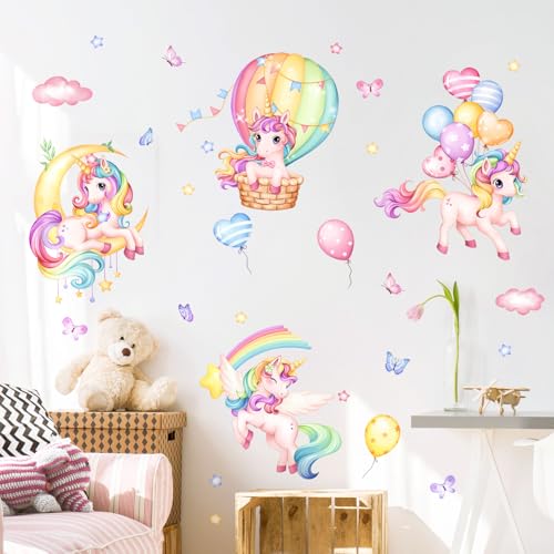 Vinilo decorativo unicornio arcoíris para pared miniatura 4