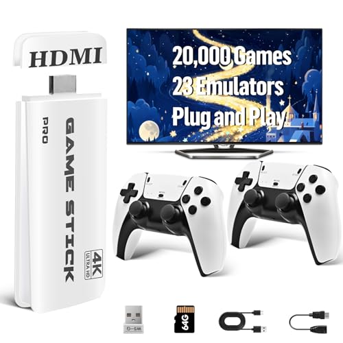 Retro Gaming Console with 23 Emulators, 2026 Game Stick with 20,000+ Classic Titles 4K HDMI Output...