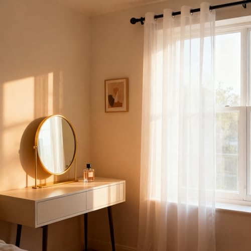 Rideau Isolant Anti-Bruit pour Chambre et Salon Apaisé en Blanc