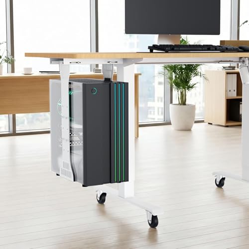 Support pour PC sous bureau support unité centrale blanc fixe