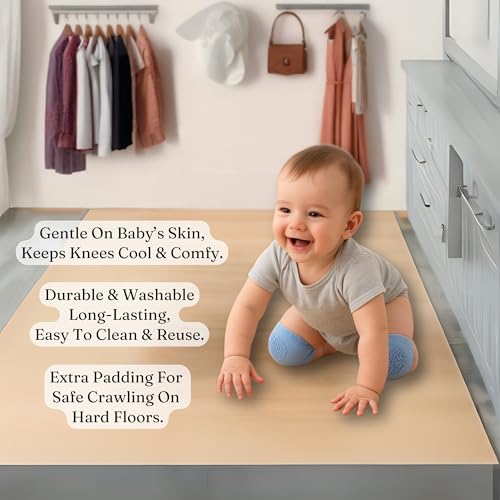 Image of Windson Baby Knee Pads Set of 2 Pairs for Toddlers, Baby Elbow & Knee Protector, Anti-Slip Silicone Dots, Knee Support for Crawling & Walking, Soft, Stretchable, Breathable mesh (Multi-Colour)
