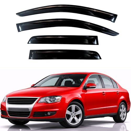 Image of KPY Rain Guards Fit for 2006-2010 Volkswagen Passat, Out-Channel Window Visors Vent Wind Deflectors 4PC, Car Accessories for 06-10 VW Passat