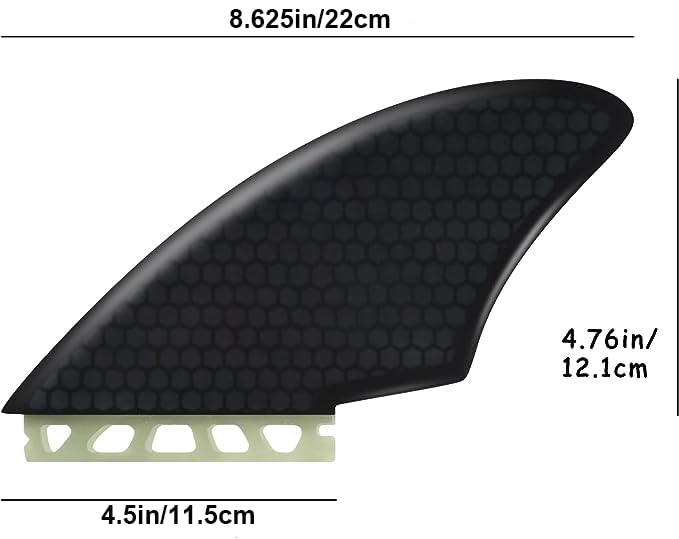 bohally Twin Keel Fins, Single Tab Surfboard Fins, Twin Fin Fishtail Surfboard Fins Twin Keels - Smooth