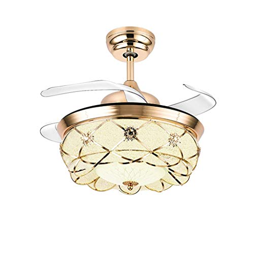 Ventilateur de plafond en cristal pour chambre avec éclairage à intensité variable - 4