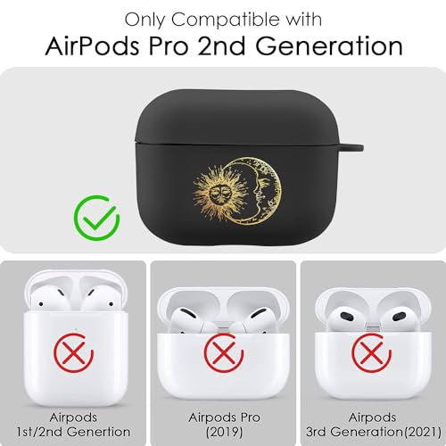 Protection AirPods Pro 2 coque antichoc motif soleil lune