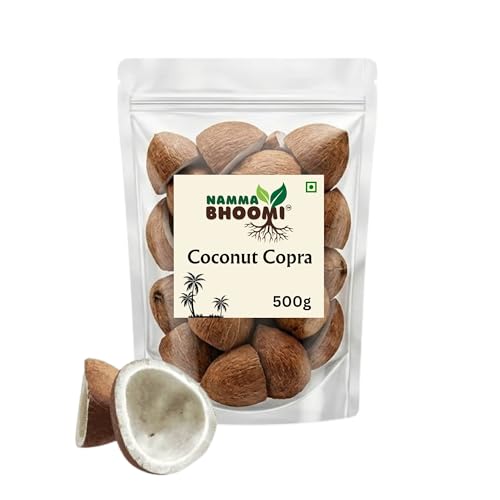 Image of Namma Bhoomi Dry Coconut Copra, 100% Natural Sun Dried, Rich Flavor, Perfect for Cooking & Sweets, 500g