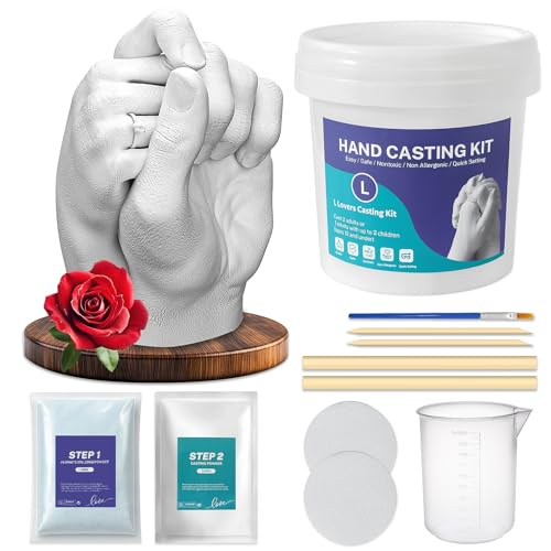 DMSELL Couples Hand Casting Kit for 2, Family Hand Casting Kit, 3D Hand Moulding Kit for 2 Hands