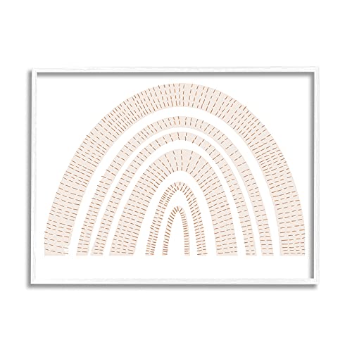 Image of 'Neutral Patterned Rainbow Arches Minimal'| Framed Giclee Art | Stupell Industries | White, 14 x 11 Inches, Easy to Hang and Sturdy, Made in USA, by Lil' Rue