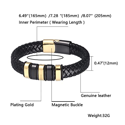 Miniatura 2 de Men's Handmade Bracelet Fashion and High-end Handmade Braided Leather Bracelet for Men,Handmade Braided Rope Wristband Bracelet Gift for Son