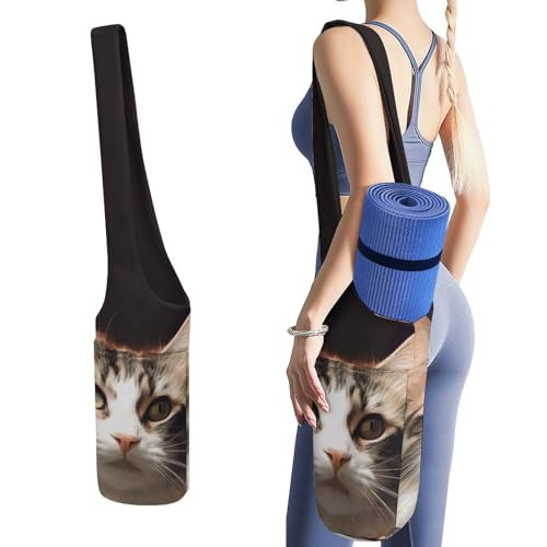 Sac de tapis de yoga chat en toile pour vos séances de Pilates et voyages
