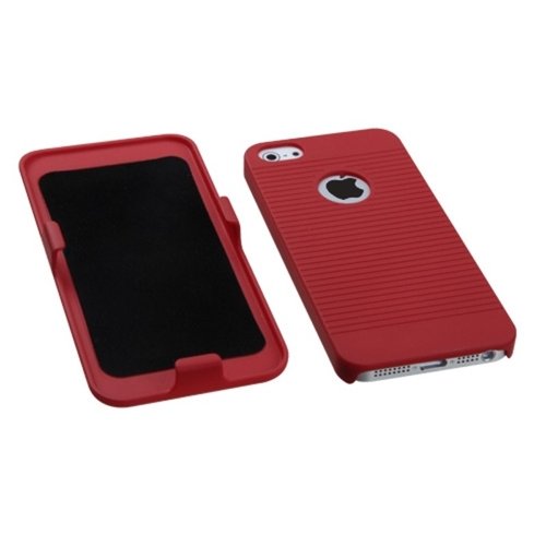 Mybat Iphone5Hbholsfttr04Wp Shell Holster Combo Case For Samsung Galaxy With Kick-Stand And Belt Clip For Apple Iphone 5 / Iphone 5S - Retail Packaging - Red #TOP1