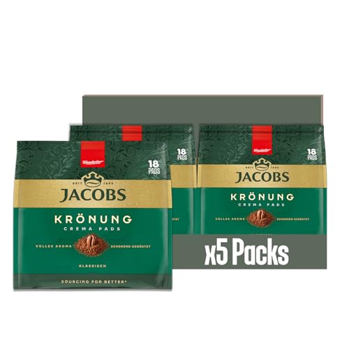 Jacobs Pads Crema Senseo kompatible Pads 5 x 18 Getränke 90 Kaffeepads