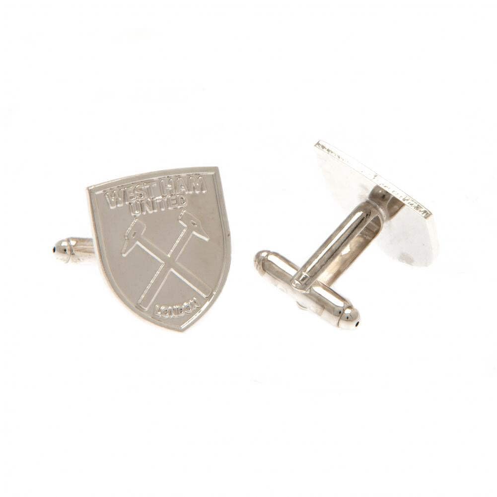 West Ham United F.C. Silver Plated Cufflinks CR Official Merchandise