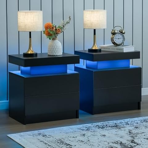 i-aplus LED Nightstand Set of 2 Cover