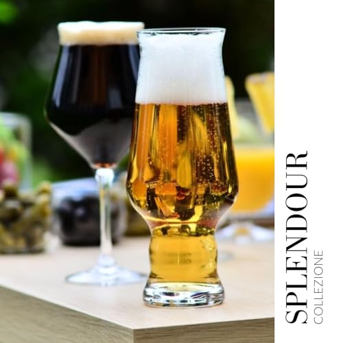 Krosno Bicchieri Birra Artigianale Vetro | Set di 6 | 400 ML | Collezione Splendor | Perfetto per casa, ristoranti e Feste | Adatto alla Lavastoviglie - immagine 6