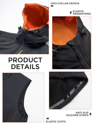 ROCKBROS Cycling Vest Winter Men's Vest Warm Outerwear Vest for Men Fleece Lined Windproof Sleeveless Jacket3