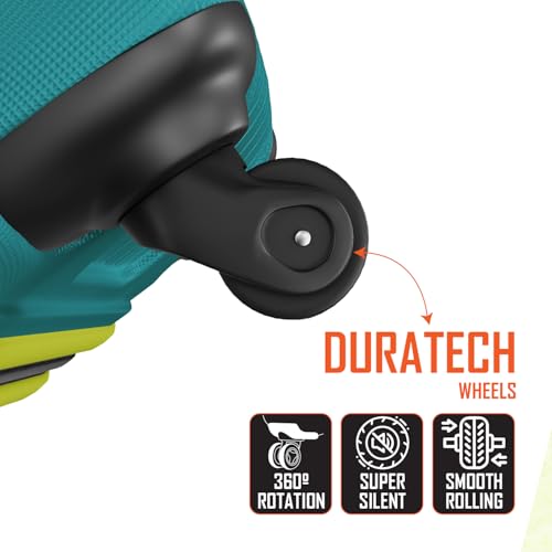 Image of Safari Cabin Genius Alley 55cm Trolley Bag Hard Case Polypropylene, 4 Spinner Wheels, 360 Degree Wheeling Carry on Luggage, Travel Bag, Suitcase for Travel, Trolley Bags for Travel, Teal Green