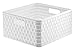 Rotho Country Aufbewahrungskiste 14l in Rattan-Optik, Kunststoff (PP) BPA-frei, weiss, 14l (32,8 x 30,0 x 16,0 cm)