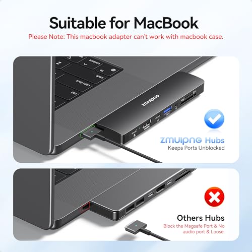 Image of USB C Hub Adapter for MacBook Pro /Air M5 M4 M3 M2 M1 2025-2018 13 inch 15 inch 16 inch | 8 in 2 MacBook Accessories Multiport Adapter Dongle with HDMI 4K, Thunderbolt 3, USB C&A Data Ports, SD /TF, Audio
