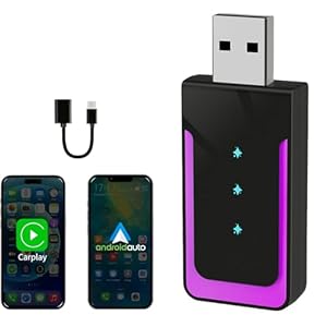 2-in-1 Android Auto Wireless & Wireless Carplay adapter, converteert Android Auto/CarPlay van kabel naar draadloos, dongle voor auto’s met AA & Carplay, ondersteunt iOS 10+ o Android 12+, USB C/A