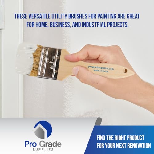 Pro Grade - Chip Paint Brushes - 12 Ea 2 Inch Chip Paint Brush Light Brown - Thumbnail 6