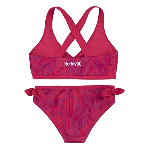 Image of Hurley girls 2-piece Swimsuit Bikini Set, Candy Pop, Large US