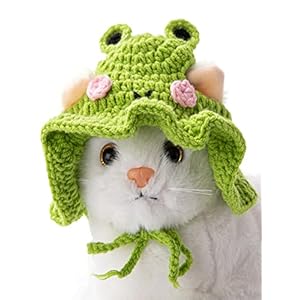 Qwinee Cartoon Design Knit Cute Dog Hat Soft Cat Hat Rabbit Hat Halloween Christmas Party Costume Head Wear Accessories for Puppy Cat Kitten Small Dogs Small Animals Green and Pink Medium  Cucciolini Doodles Qwinee cartoon design knit cute dog hat soft cat hat rabbit hat halloween christmas party costume head wear accessories for puppy cat kitten small dogs small animals green and pink medium   cucciolini doodles