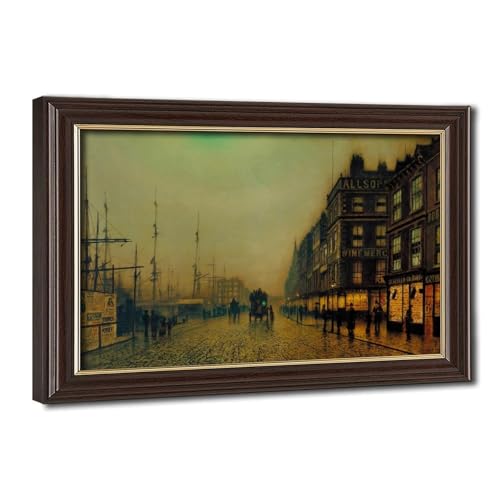 Toile Liverpool Quay au clair de lune Grimshaw pour déco salon et bureau