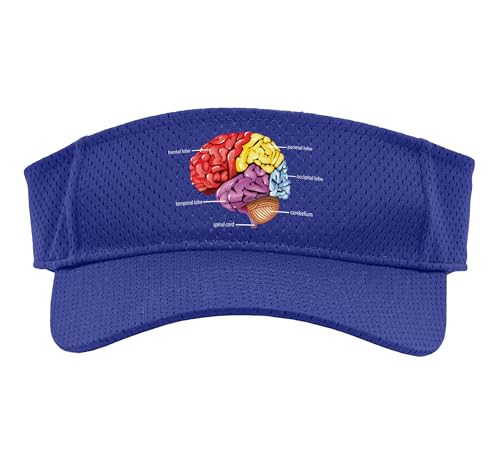 Neurologi Brain Diagram Brain Neurologist Neuroscience Brain Sport Sun Visor, Adult, One Size, Purple