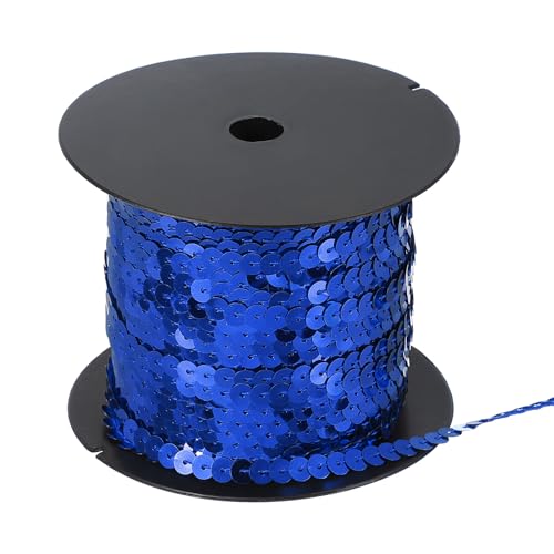 Sourcing Map Blaues Paillettenband, 6mm, 10 Meter